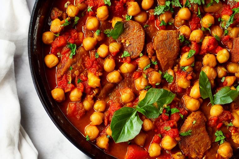 Moroccan Chickpea & Spiced Lamb Tagine Bake