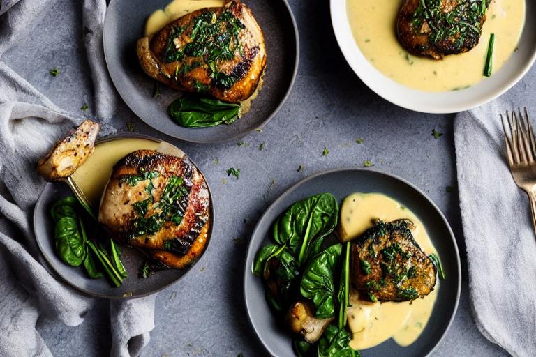 Pan-Seared Chicken & Spinach Stuffed Portobello Mushrooms