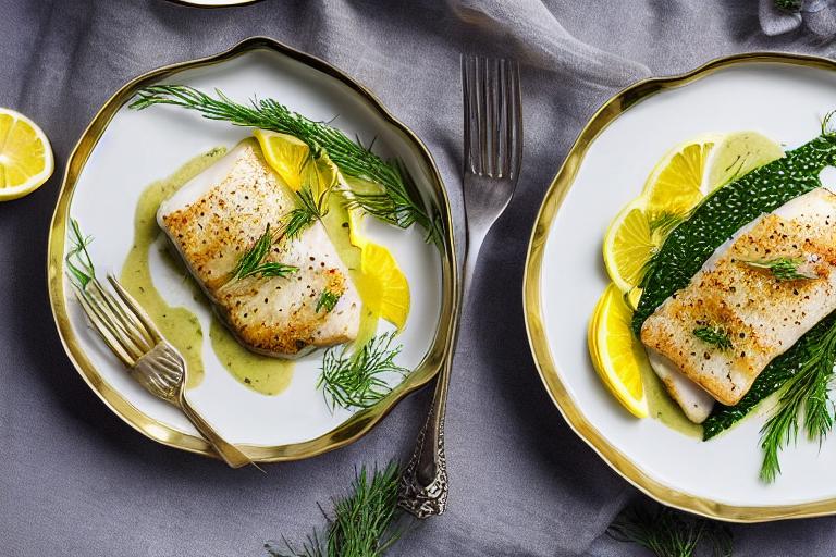 Pan-Seared Cod with Lemon-Dill Butter Sauce