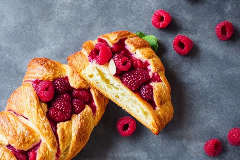 Raspberry Almond Croissant Loaf