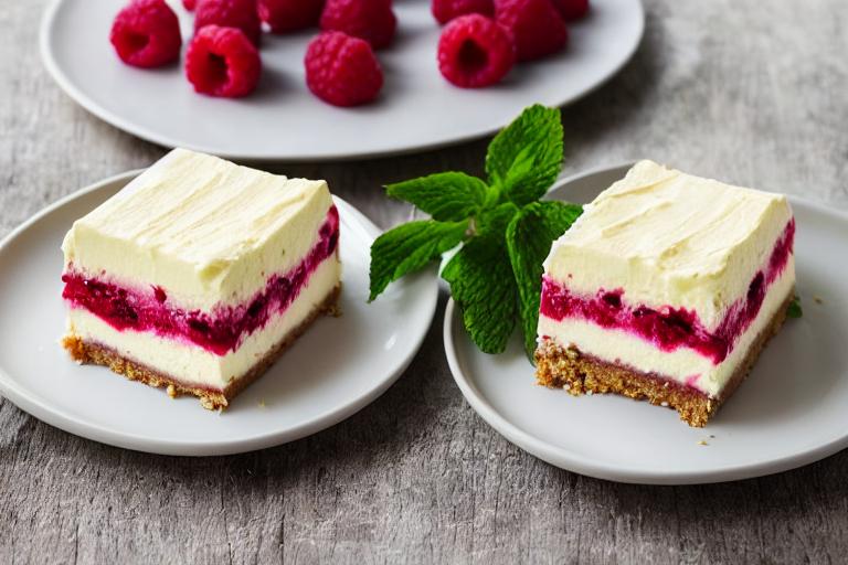 Raspberry White Chocolate Swirl Cheesecake Squares