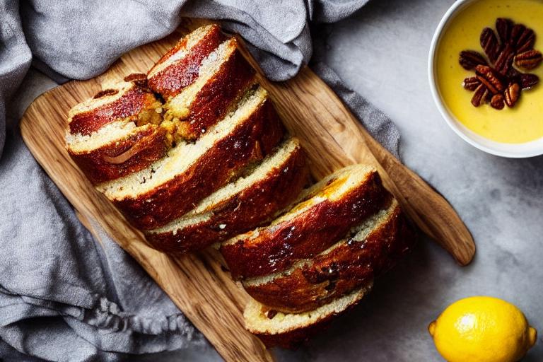 Saffron and Lemon Pecan Babka