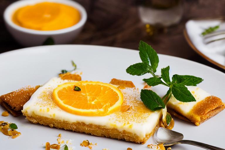 Saffron Orange Blossom Crème Brûlée Bars
