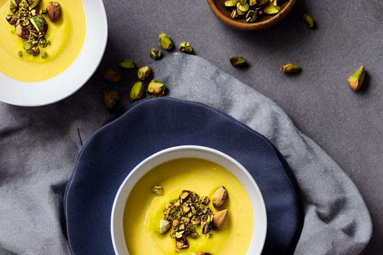Saffron Panna Cotta with Pistachio Crunch
