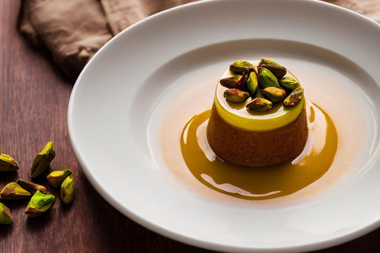 Saffron Pistachio Crème Caramel Custard