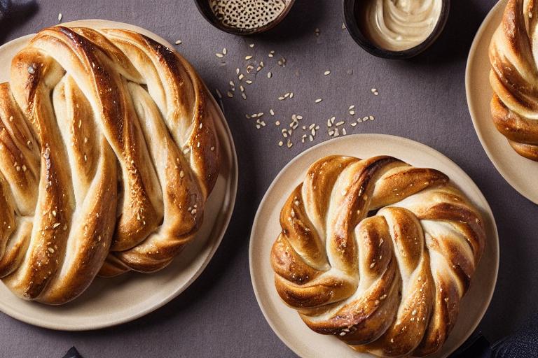 Sesame Tahini Challah Twists