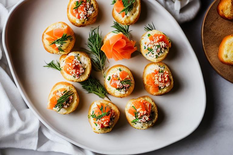 Smoked Salmon and Cream Cheese Brioche Bites
