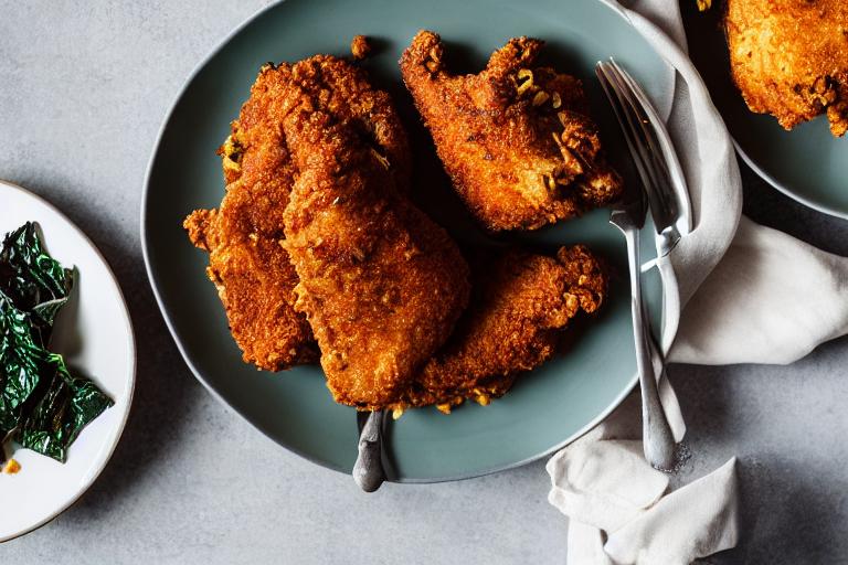 Southern Fried Chicken with Collard Greens and Cornbread