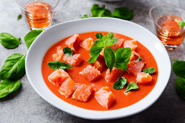 Spanish Gazpacho Shooters with Smoked Salmon