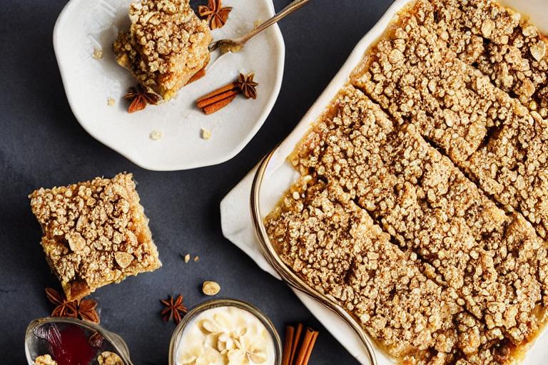 Spiced Pear Compote Crumble Bars