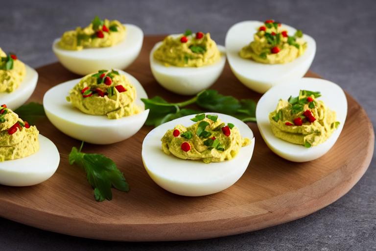 Spicy Hummus Deviled Eggs