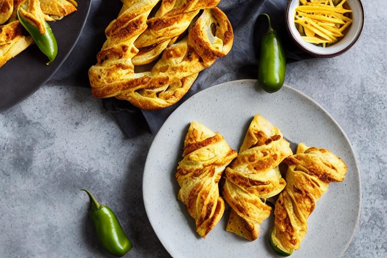 Spicy Jalapeño and Cheddar Focaccia Twists
