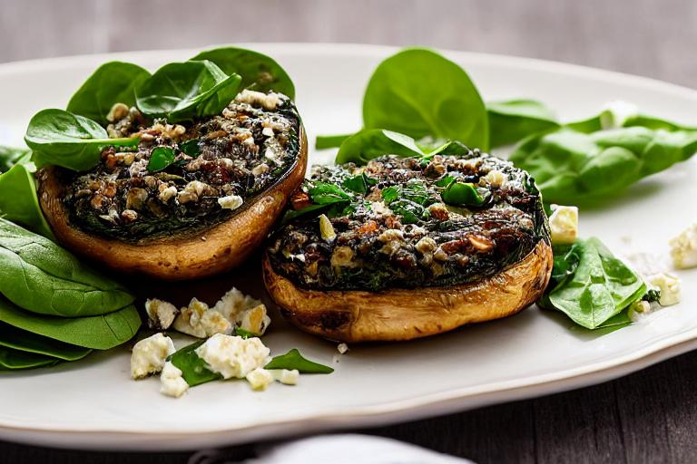 Spinach and Feta Stuffed Portobello Mushrooms