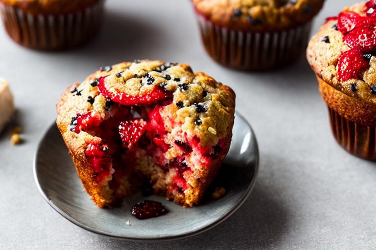 Strawberry Balsamic Poppyseed Muffins