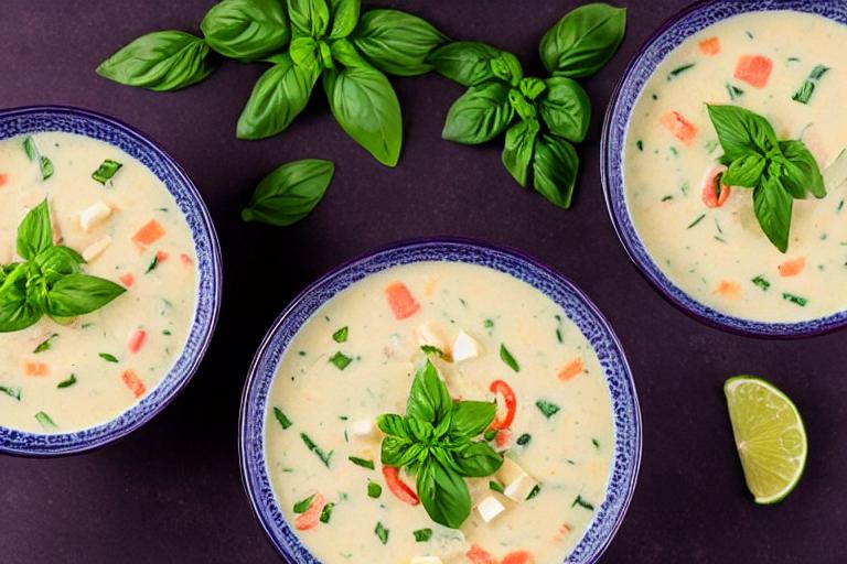 Thai Coconut Corn Chowder with Lime & Basil