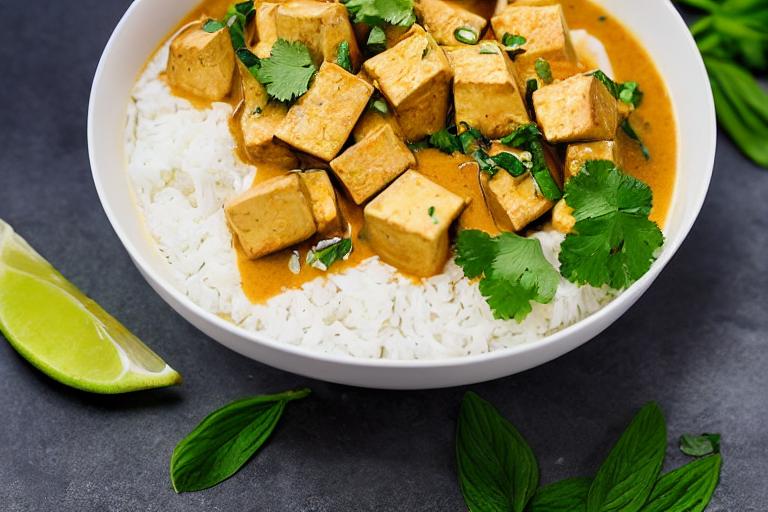 Thai Coconut Milk Simmered Tofu Bowl