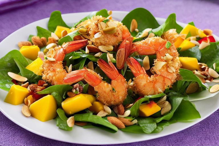 Thai Coconut Shrimp & Mango Salad with Almond Crunch