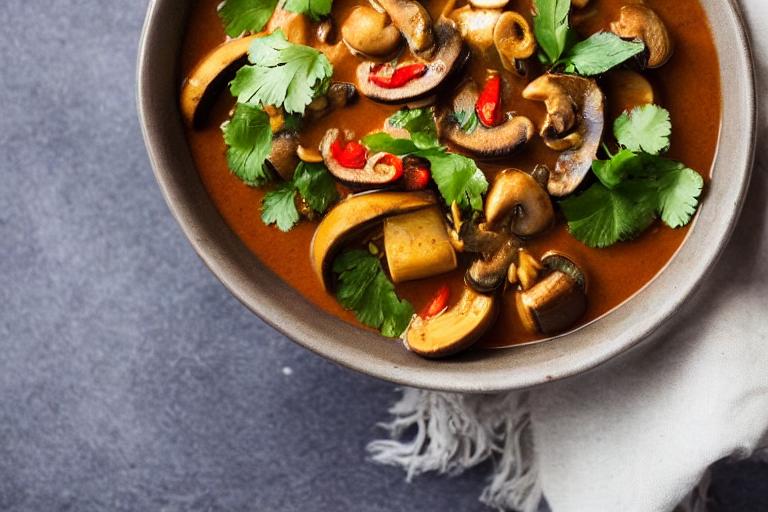 Vegan Thai Mushroom Red Curry Bowl
