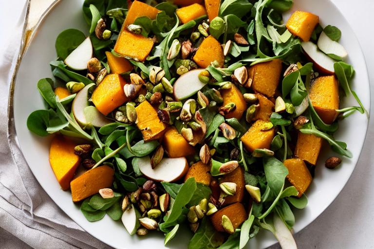 Winter Squash & Pear Salad with Pistachio Crunch